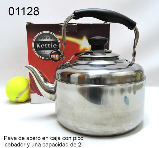 Imagen de PAVA DE ACERO 2 L PICO CEBADOR EN CAJA 1.25